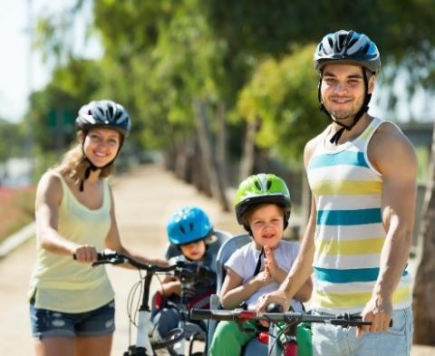 Family with Bikes